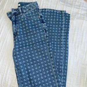 Stylish Blue Patterned Women Jeans